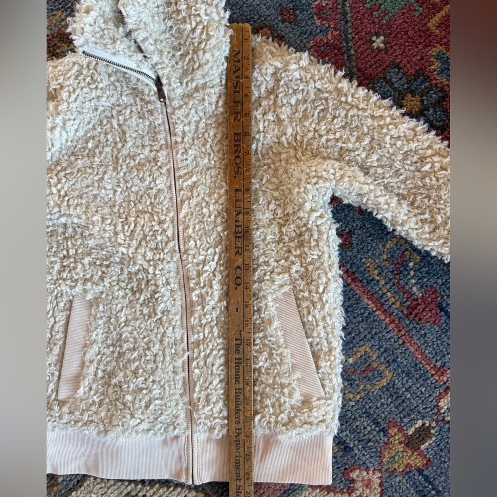 Eddie Bauer Off White Teddy Bear Bomber Jacket Small - Picture 6 of 7